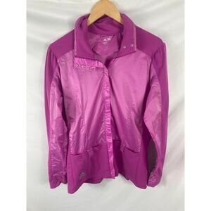 Adidas Golf Clima Proof Windbreaker Zip Jacket Purple Size Large